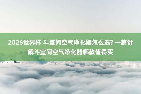 2026世界杯 斗室间空气净化器怎么选? 一篇讲解斗室间空气净化器哪款值得买