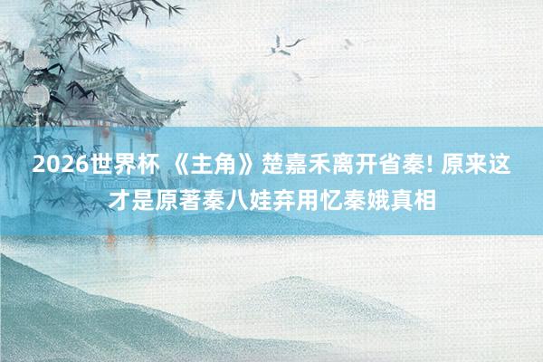 2026世界杯 《主角》楚嘉禾离开省秦! 原来这才是原著秦八娃弃用忆秦娥真相