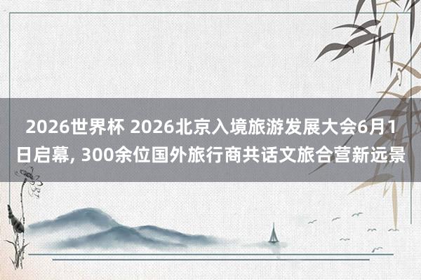 2026世界杯 2026北京入境旅游发展大会6月1日启幕, 300余位国外旅行商共话文旅合营新远景