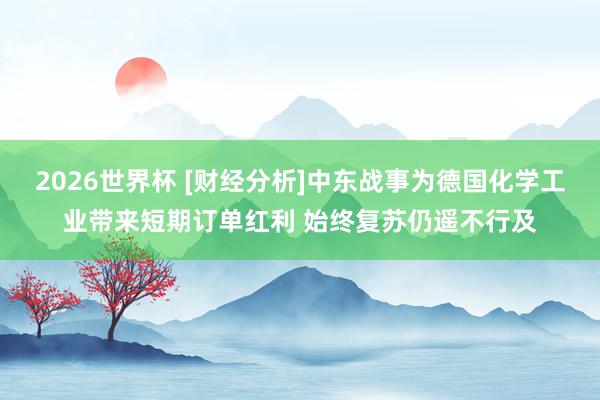 2026世界杯 [财经分析]中东战事为德国化学工业带来短期订单红利 始终复苏仍遥不行及