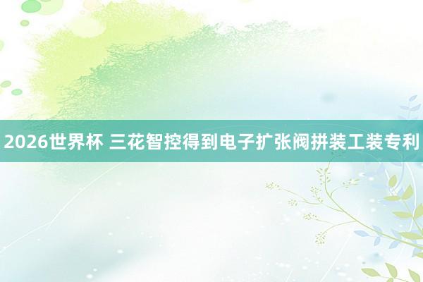 2026世界杯 三花智控得到电子扩张阀拼装工装专利
