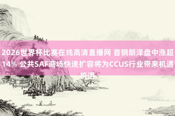 2026世界杯比赛在线高清直播网 首钢朗泽盘中涨超14% 公共SAF商场快速扩容将为CCUS行业带来机遇