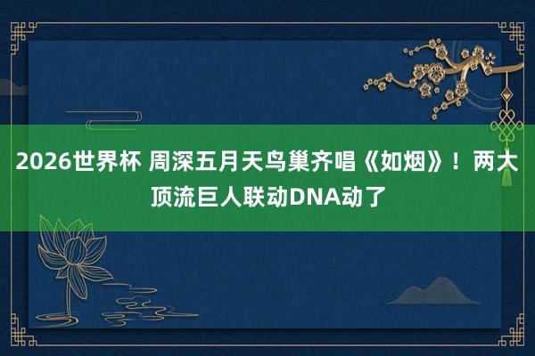 2026世界杯 周深五月天鸟巢齐唱《如烟》！两大顶流巨人联动DNA动了