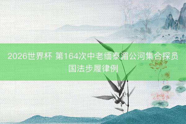 2026世界杯 第164次中老缅泰湄公河集合探员国法步履律例
